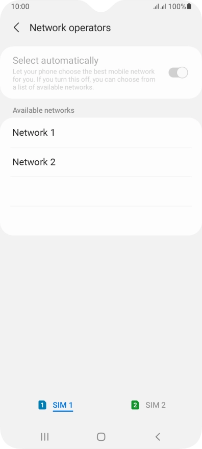 Press the required network.