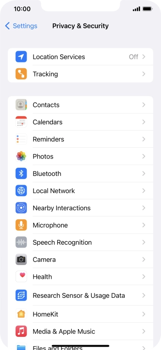 Press Location Services.