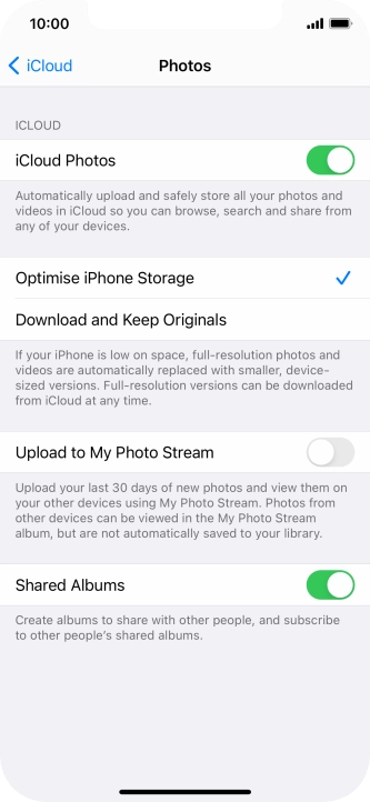 Press the indicator next to 