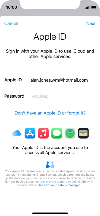 Press the field next to 