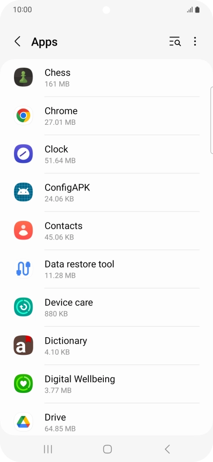 Press the required app.