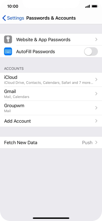 Press the required account.