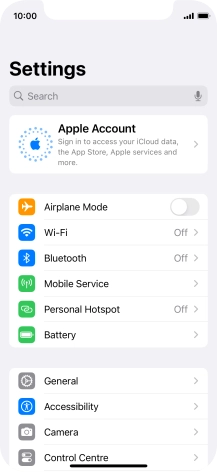 Press Apple Account.