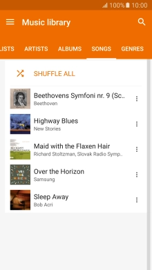 Press the required audio file.
