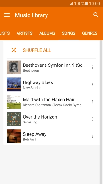 Press the required audio file.