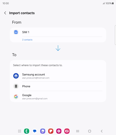 Press the required Google account.