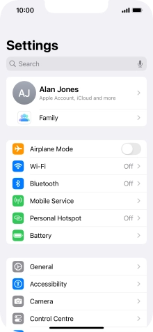 Press your Apple ID.