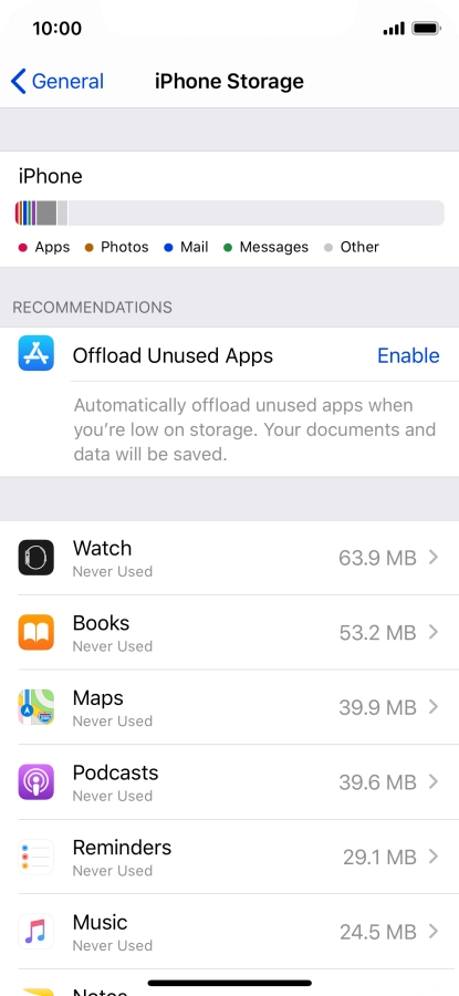 Press the required app.