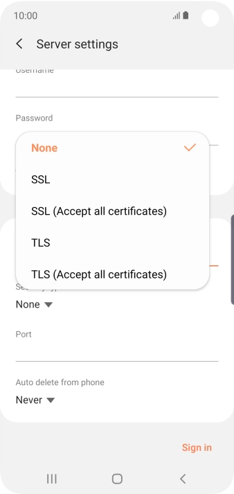 Press None to turn off the function.