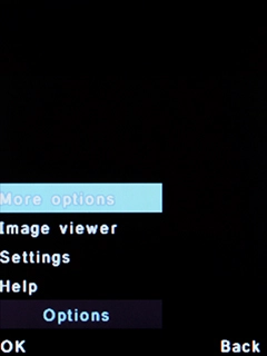 Select More options and press the Left selection key.