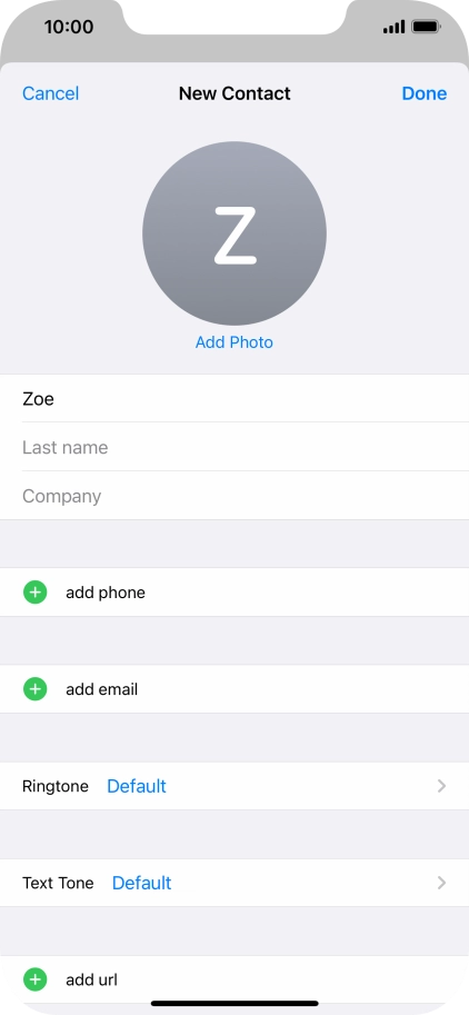 Press Last name and key in the last name.