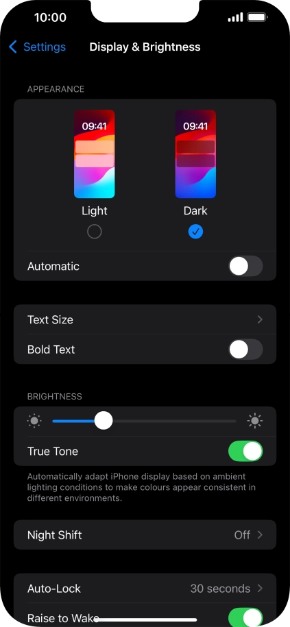 Press the indicator next to 