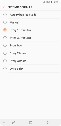 Press the required setting.