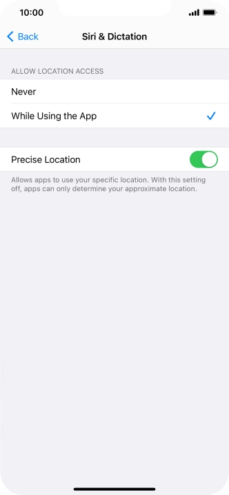 Press the required setting to turn the function on or off. Press the required setting to turn the function on or off.