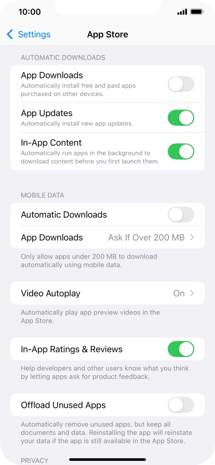 Press the indicator next to 