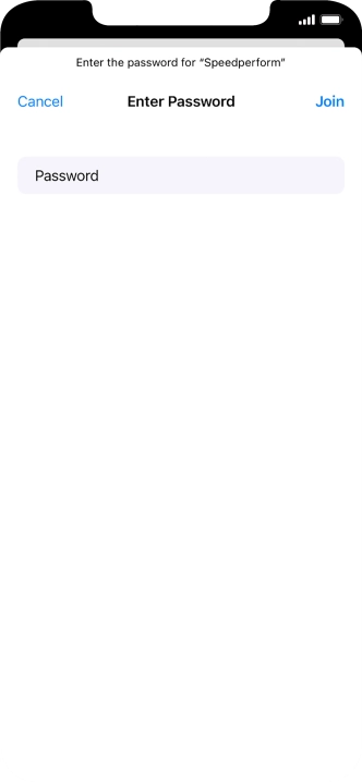 Key in the password for the Wi-Fi network and press Join.