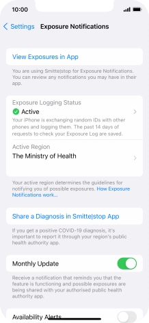 Press Exposure Logging Status.