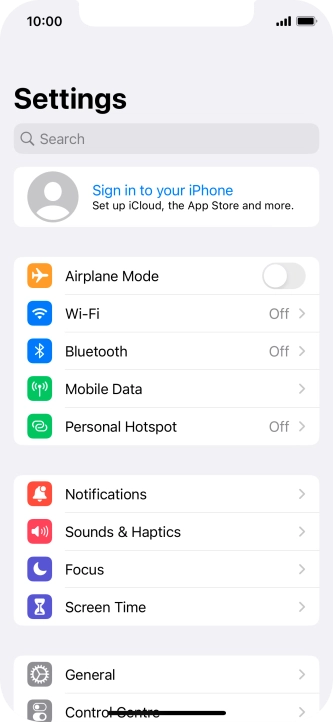 Press Sign in to your iPhone.