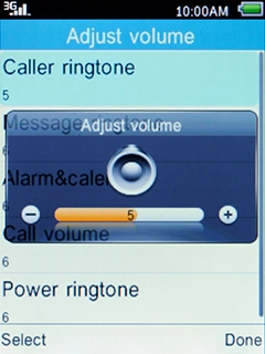Use Navigation key right and Navigation key left to turn silent mode on or off.