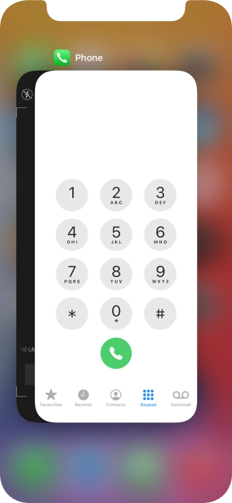Slide upwards on the required application to end it.