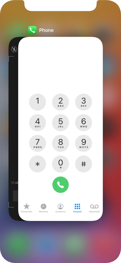Slide upwards on the required application to end it.