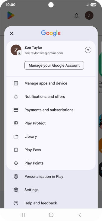 Press Manage apps and device.