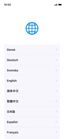 Press the required language.