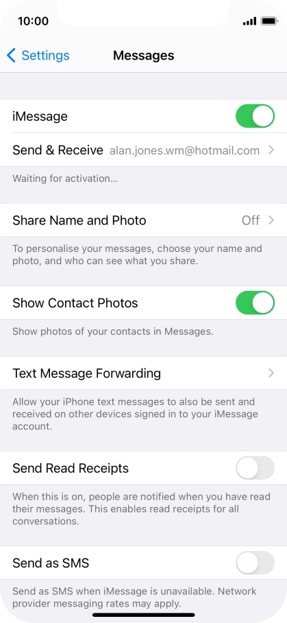 Press the indicator next to 