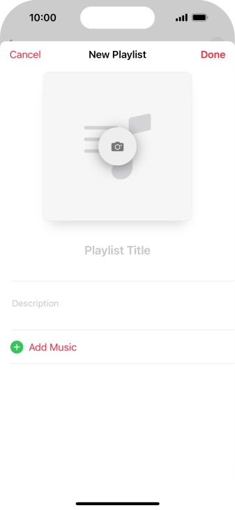 Press the text input field and key in a name for the playlist.