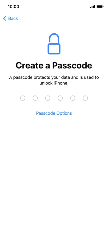Press Passcode Options.