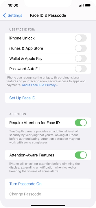 Press Set Up Face ID.