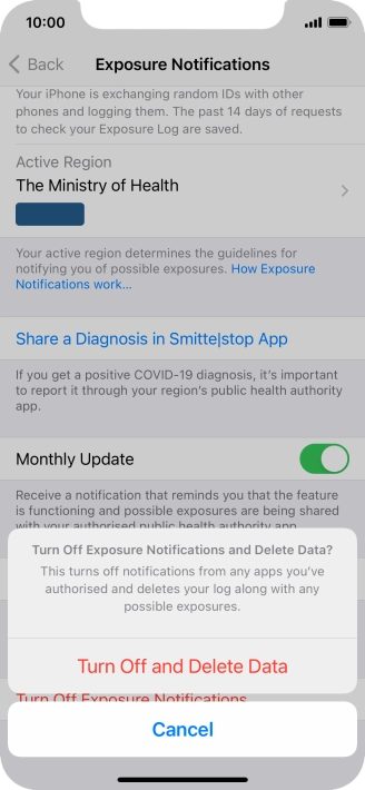 Press Turn off and Delete Data.