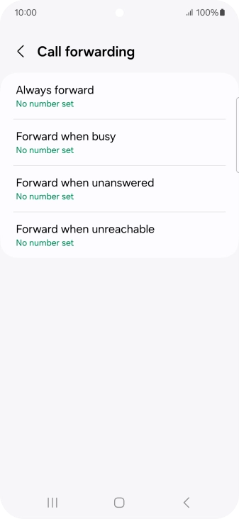 Press the required divert type.