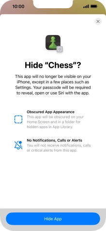 Press Hide App.