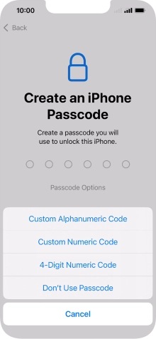 Follow the instructions on the screen to turn on use of phone lock code or press Don't Use Passcode. Follow the instructions on the screen to turn on use of phone lock code or press Don't Use Passcode.