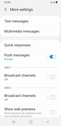 Press Text messages.