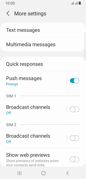 Press Text messages.