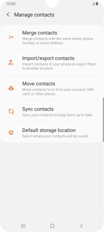 Press Import/export contacts.
