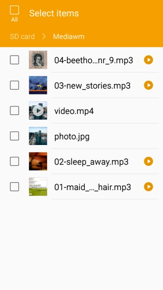 Press the required file.