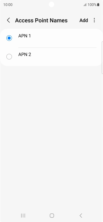 Press the field next to the data connection to activate it.