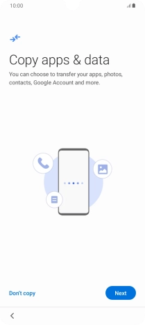 You can transfer the contents of another phone to your phone when it's activated for the first time and after a factory reset. When this screen is displayed, your phone is ready to transfer contents from another phone.