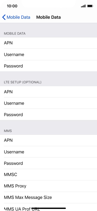 Press APN and key in live.vodafone.com.