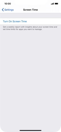 Press Turn On Screen Time.