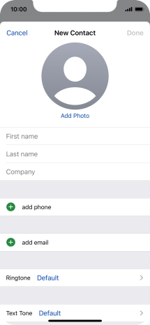 Press First name and key in the first name. Press First name and key in the first name.