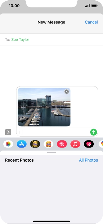 Press the send icon.