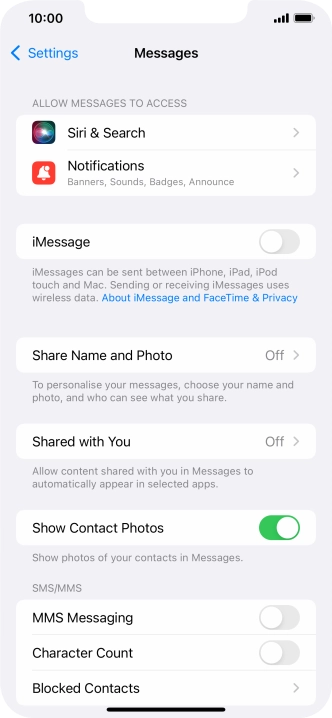 Press the indicator next to 