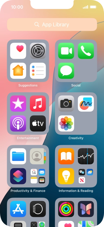 Press the required app. Press the required app.