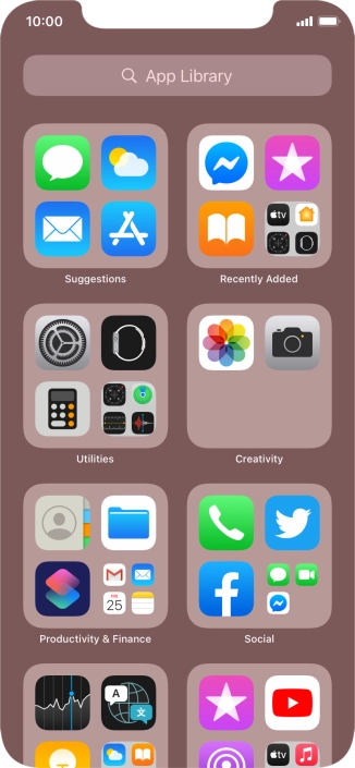 Press the required app. Press the required app.