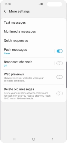 Press Text messages.