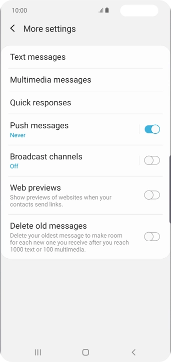 Press Text messages.